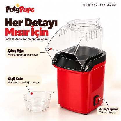 PetyPaps Yağsız Patlamış Mısır Makinesi